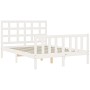 Doppelbettgestell mit weißem Massivholz-Kopfteil von vidaXL, Betten und Lattenroste - Ref: Foro24-3192072, Preis: 128,60 €, R...