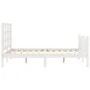 Double bed frame with white solid wood headboard by vidaXL, Beds and slatted bases - Ref: Foro24-3192072, Price: 126,83 €, Di...