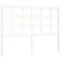 Double bed frame with white solid wood headboard by vidaXL, Beds and slatted bases - Ref: Foro24-3192072, Price: 126,83 €, Di...