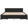 Estructura cama con cajones madera ingeniería negra 150x200 cm