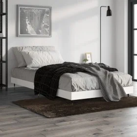 White engineered wood bed frame 90x200 cm by vidaXL, Beds and slatted bases - Ref: Foro24-832165, Price: 76,68 €, Discount: %