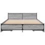 Cama con cajones madera ingeniería gris Sonoma 150x200 cm