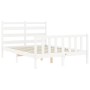 Weißer Massivholzbettrahmen mit Kopfteil 140x190 cm von vidaXL, Betten und Lattenroste - Ref: Foro24-3192017, Preis: 137,76 €...