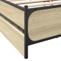 Cama con cajones madera ingeniería roble Sonoma 135x190 cm