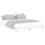 Glossy white engineered wood bed frame 200x200cm by vidaXL, Beds and slatted bases - Ref: Foro24-832111, Price: 130,45 €, Dis...