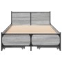 Cama con cajones madera ingeniería gris Sonoma 100x200 cm