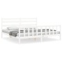 White solid wood bed frame with headboard 200x200 cm by vidaXL, Beds and slatted bases - Ref: Foro24-3192057, Price: 152,99 €...