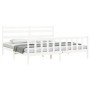 White solid wood bed frame with headboard 200x200 cm by vidaXL, Beds and slatted bases - Ref: Foro24-3192057, Price: 152,99 €...