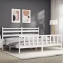 Estructura de cama con cabecero madera maciza blanco 200x200 cm de vidaXL, Camas y somieres - Ref: Foro24-3192057, Precio: 15...
