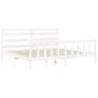 Estructura de cama con cabecero madera maciza blanco 200x200 cm de vidaXL, Camas y somieres - Ref: Foro24-3192057, Precio: 15...