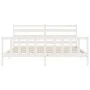 Estructura de cama con cabecero madera maciza blanco 200x200 cm de vidaXL, Camas y somieres - Ref: Foro24-3192057, Precio: 15...