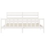 Weißer Massivholzbettrahmen mit Kopfteil 200x200 cm von vidaXL, Betten und Lattenroste - Ref: Foro24-3192057, Preis: 152,99 €...