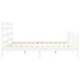 Weißer Massivholzbettrahmen mit Kopfteil 200x200 cm von vidaXL, Betten und Lattenroste - Ref: Foro24-3192057, Preis: 152,99 €...