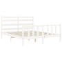 Weißer Massivholzbettrahmen mit Kopfteil 160x200 cm von vidaXL, Betten und Lattenroste - Ref: Foro24-3192047, Preis: 144,28 €...