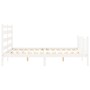 White solid wood bed frame with headboard 160x200 cm by vidaXL, Beds and slatted bases - Ref: Foro24-3192047, Price: 148,59 €...