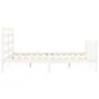 White solid wood bed frame with headboard 160x200 cm by vidaXL, Beds and slatted bases - Ref: Foro24-3192047, Price: 142,34 €...