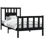 Bed frame with black pine wood headboard 100x200 cm by vidaXL, Beds and slatted bases - Ref: Foro24-3188160, Price: 131,81 €,...