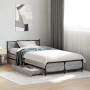 Cama con cajones madera de ingeniería gris Sonoma 75x190 cm