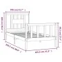 Bed frame with black pine wood headboard 100x200 cm by vidaXL, Beds and slatted bases - Ref: Foro24-3188160, Price: 131,81 €,...