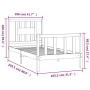 Estructura de cama con cabecero madera pino negro 100x200 cm