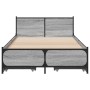 Cama con cajones madera de ingeniería gris Sonoma 75x190 cm