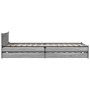 Cama con cajones madera de ingeniería gris Sonoma 75x190 cm