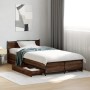 Cama con cajones madera de ingeniería marrón roble 75x190 cm