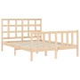Bed frame with solid wood headboard 120x200 cm by vidaXL, Beds and slatted bases - Ref: Foro24-3192096, Price: 117,38 €, Disc...