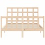 Bed frame with solid wood headboard 120x200 cm by vidaXL, Beds and slatted bases - Ref: Foro24-3192096, Price: 117,38 €, Disc...