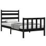 Single bed frame with black solid wood headboard by vidaXL, Beds and slatted bases - Ref: Foro24-3192000, Price: 120,92 €, Di...