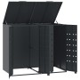 Cobertizo para 2 cubos de basura acero antracita 138x79x117 cm