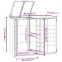 Cobertizo para 2 cubos de basura acero antracita 138x79x117 cm