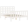 Weißer Massivholzbettrahmen mit Kopfteil 140x200 cm von vidaXL, Betten und Lattenroste - Ref: Foro24-3192102, Preis: 132,28 €...