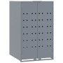 Cobertizo de 2 contenedores de basura acero gris 138x79x117 cm