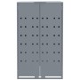 Cobertizo de 3 contenedores de basura acero gris 207x79x117 cm