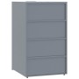 Cobertizo de 3 contenedores de basura acero gris 207x79x117 cm