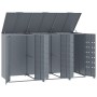 Cobertizo de 3 contenedores de basura acero gris 207x79x117 cm