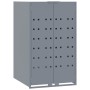 Cobertizo de 6 contenedores de basura acero gris 414x79x117 cm