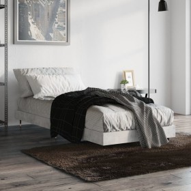 Concrete gray engineered wood bed frame 75x190 cm by vidaXL, Beds and slatted bases - Ref: Foro24-832209, Price: 86,99 €, Dis...