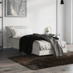 Concrete gray engineered wood bed frame 75x190 cm by vidaXL, Beds and slatted bases - Ref: Foro24-832209, Price: 85,53 €, Dis...