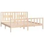 Bed frame with headboard solid pine wood 200x200cm by vidaXL, Beds and slatted bases - Ref: Foro24-3188186, Price: 144,22 €, ...