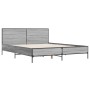 Estructura cama madera ingeniería metal gris Sonoma 120x200 cm