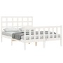 Weißer Massivholzbettrahmen mit Kopfteil 120x200 cm von vidaXL, Betten und Lattenroste - Ref: Foro24-3192097, Preis: 128,19 €...