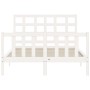 Weißer Massivholzbettrahmen mit Kopfteil 120x200 cm von vidaXL, Betten und Lattenroste - Ref: Foro24-3192097, Preis: 128,19 €...