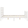 Weißer Massivholzbettrahmen mit Kopfteil 120x200 cm von vidaXL, Betten und Lattenroste - Ref: Foro24-3192097, Preis: 128,19 €...