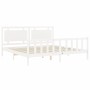 White solid wood bed frame with headboard 180x200 cm by vidaXL, Beds and slatted bases - Ref: Foro24-3192182, Price: 186,35 €...
