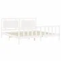 White solid wood bed frame with headboard 180x200 cm by vidaXL, Beds and slatted bases - Ref: Foro24-3192182, Price: 183,85 €...