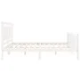 White solid wood bed frame with headboard 180x200 cm by vidaXL, Beds and slatted bases - Ref: Foro24-3192182, Price: 183,85 €...