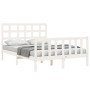 Weißer Massivholzbettrahmen mit Kopfteil 140x190 cm von vidaXL, Betten und Lattenroste - Ref: Foro24-3192082, Preis: 137,67 €...