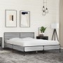 Estructura cama madera ingeniería metal gris Sonoma 150x200 cm